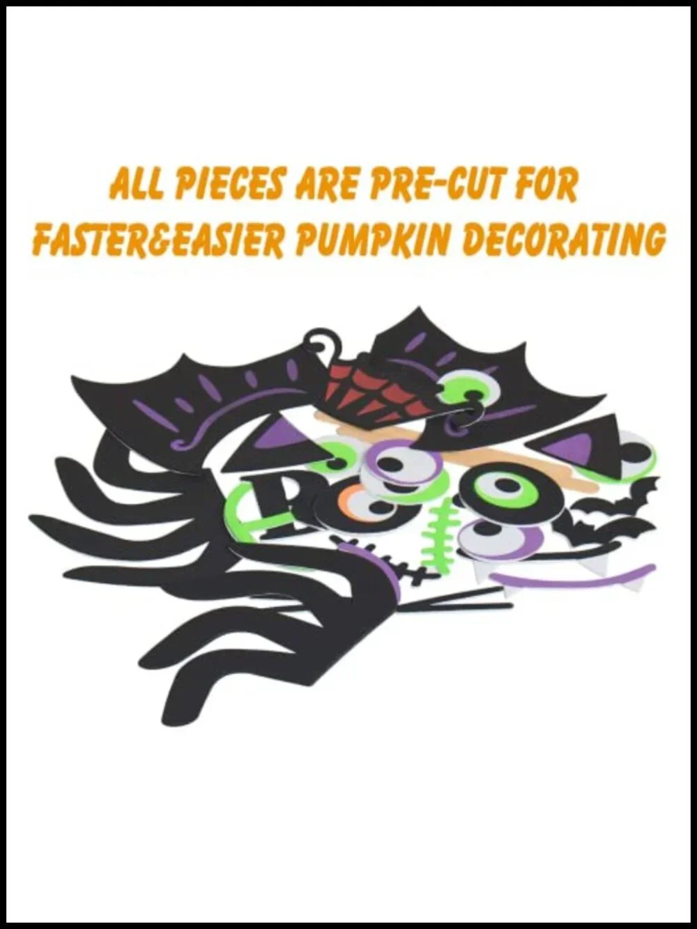 Foam Halloween Pumpkin Decorating Kit with Stickers - DIY Craft for Kids and